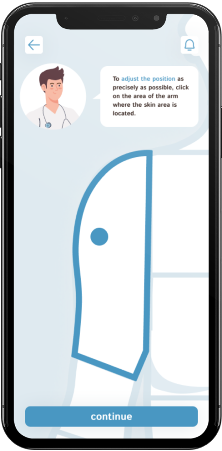 Ein Detail des Übersichtsscreens der Hautscreening App.
