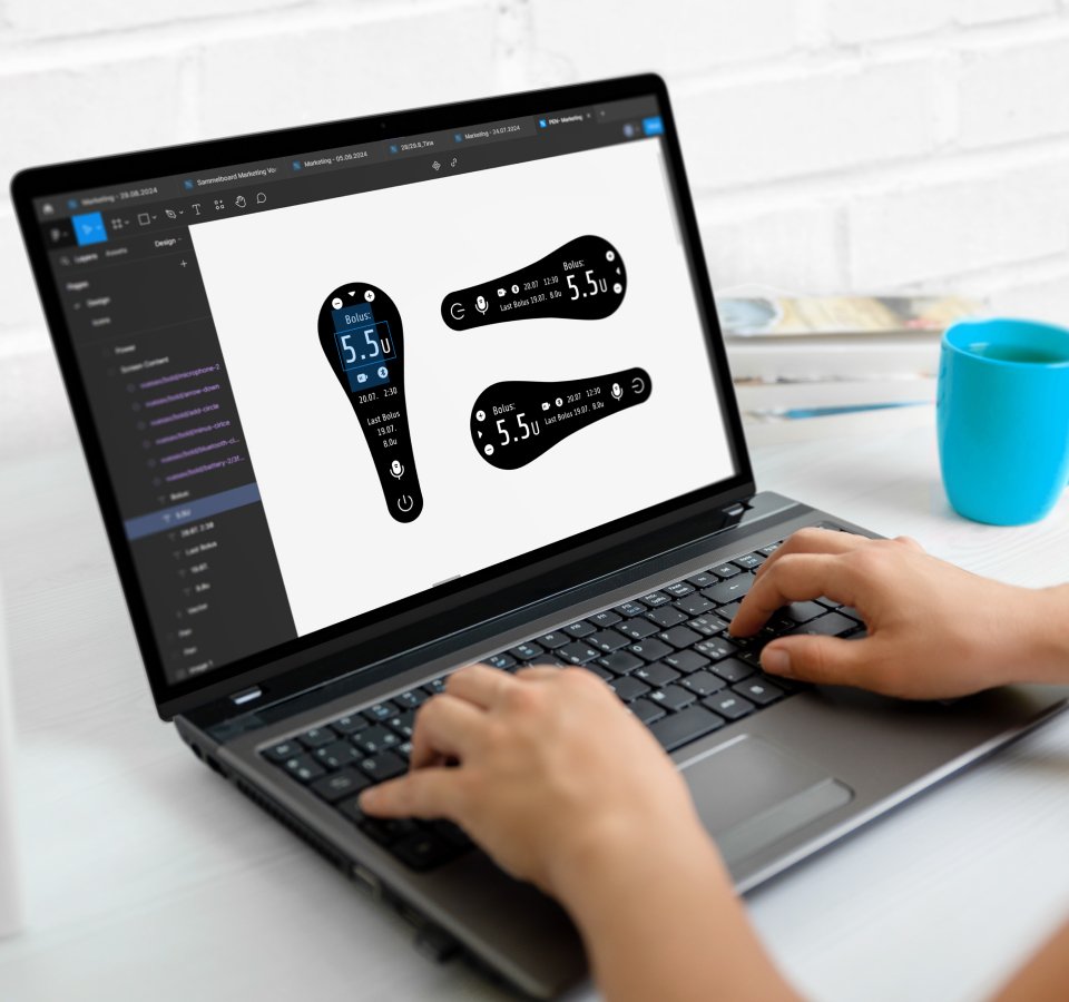 User interface design of the insulin pen.