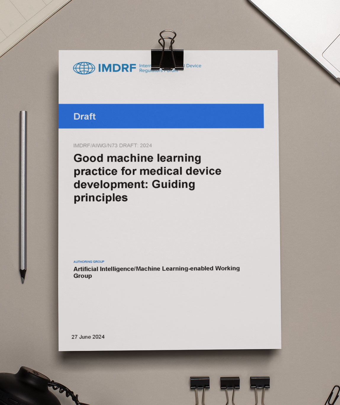 Good machine learning practice for medical device development: Guiding principles